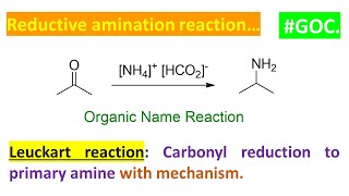 Leuckart reaction Conversion of Carbonyl into Amine by Reductive Amination [upl. by Roberson989]