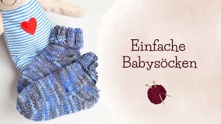 Einfache Babysöckchen stricken  einfache Ferse stricken  Free Patern [upl. by Aniretac]