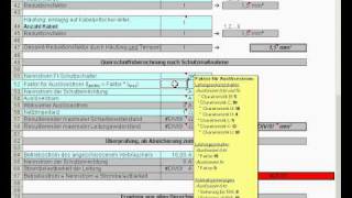 ExcelTabelle zur Querschnittsberechnung von Leitungsquerschnitten [upl. by Lansing714]