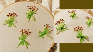 എളുപ്പത്തിൽ ഒരു Flower ബോക്കെ എംബ്രോയിഡറി  Simple Flower Hand Embroidery [upl. by Irrep]