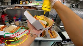 HOT DOG FOOD TRUCK  COOKING POV  AMERICAN STREET FOOD [upl. by Palla247]