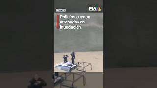 Policías en Cuautitlán Izcalli quedaron atrapados por inundaciones en Circuito Exterior Mexiquense [upl. by Akamaozu704]