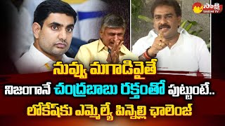 Macherla MLA Pinnelli Ramakrishna Reddy Challenge to Nara Lokesh  Chandrababu Naidu SakshiTV [upl. by Ninnette]