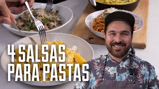 TE ENSEÑO A PREPARAR 4 SALSAS PARA PASTAS FACILES Y BUENAZAS  GIACOMO BOCCHIO [upl. by Kinnie]