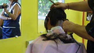 Girl barbershop extreme short haircut [upl. by Malvina]