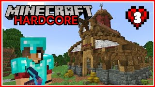 I Built a GIANT RUSTIC BARN in Minecraft Hardcore 121  Episode 3 [upl. by Eiramit]