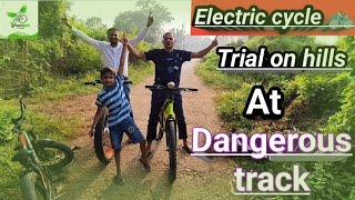 Electric cycle trial on hills at dangerous track [upl. by Redmer]