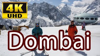 Dombay Walking Tour 4K ski resort in the Caucasus [upl. by Zap]