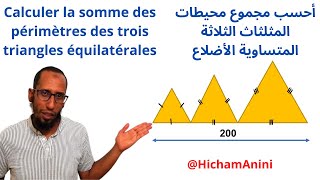 حساب محيط المثلثات Calculer le périmètre des triangles [upl. by Crispin78]