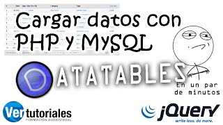 Crear Datatable JQuery tomando informacion MySQL y PHP [upl. by Ozzy]