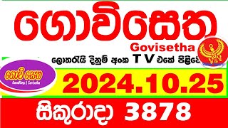 Govisetha 3878 20241025 Today nlb Lottery Result අද ගොවිසෙත දිනුම් ප්‍රතිඵල Lotherai dinum anka [upl. by Reitman644]