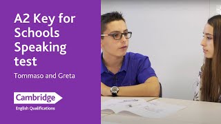 A2 Key for Schools Speaking test  Tommaso and Greta  Cambridge English [upl. by Akimyt]