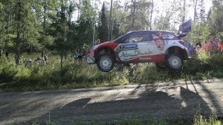 WRC Rally Finland 2016 Kris Meeke huge jump at Ouninpohja SS13 [upl. by Gershon]