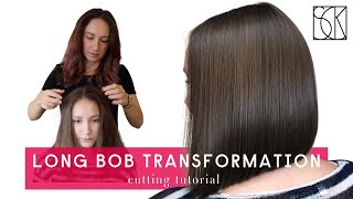 LOBLONG BOB HAIRCUT TRANSFORMATION  tutorial by SANJA KARASMAN [upl. by Ney939]