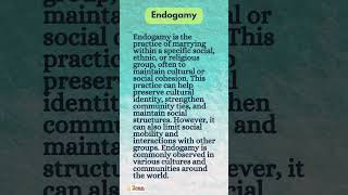 What is EndogamyUGC NETSociologyMA [upl. by Cayser]