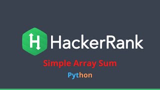 1 HackerRank  Simple Array Sum  Python [upl. by Seyah]