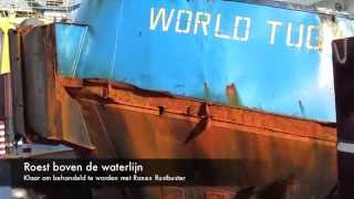 Roest behandelen onderwaterschip zeesleper met Ranex Rustbuster [upl. by Lyrrad]