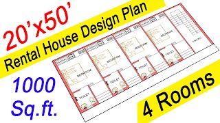 2050 House Plan For Rent Purpose  Rent Purpose House Plan 1000 sq ft  Engineer Vishal House Plan [upl. by Eelsel]