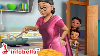 Ma Ammamma Vantagadi  Grandma Songs  Telugu Rhymes for Children  Infobells [upl. by Adnocahs]