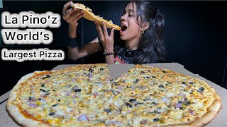 Eating World’s Largest La Pino’z Pizza 🍕 61 Inch  Mukbang India  Eating aims [upl. by Esila]