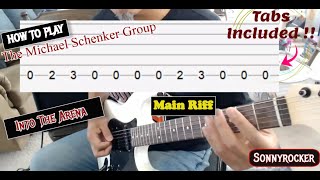 How to play Into The Arena main riff by MSG  Michael Schenker Guitar Lesson [upl. by Francesca842]