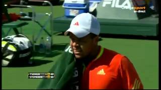 Tsonga Stepanek clash [upl. by Yorgos]