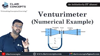 Numerical Examples on measuring fluid flowrate using Venturimeter Hindi [upl. by Eimmaj]