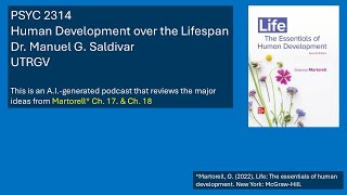 Late adulthood  Martorell  Life Essentials of Human Development  Ch 17 amp 18 [upl. by Vokay]