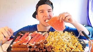 BACON EGGS amp SAUSAGE • Mukbang amp Recipe [upl. by Ahseim]