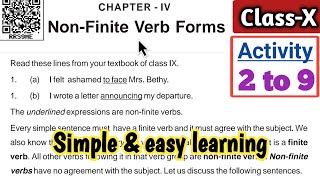 Nonfinite verbs Class 10 english grammar activity 2 to 9 question answer [upl. by Sirk]