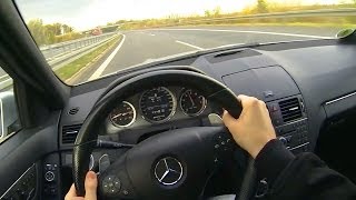 Mercedes C63 AMG Acceleration  Kickdown Onboard POV on Autobahn Highway V8 Sound Autostrada [upl. by Andel]