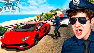 ROBANDO SUPER AUTOS como POLICÍA FALSO en GTA 5 🚘👮‍♂️ Mods [upl. by Matheny]