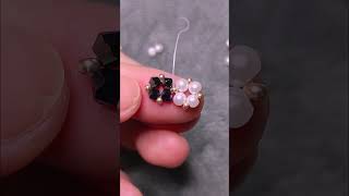 Easy diy 1 minute how to make beaded earrings making earrings with pearls 3mm amp bicone 3mm [upl. by Oalsinatse]