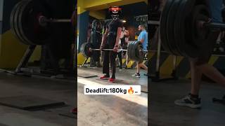 Conventional deadlift180kg🔥 6 reps😵‍💫💀gym deadlift motivation sports viralvideo video [upl. by Toft]