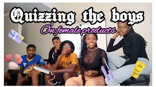 QUIZZING MY BROTHERS ON FEMALE PRODUCTS  Hilarious and Awkward [upl. by Oigile]