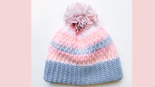 Gorro a crochet para adultos y TODAS LAS TALLAS Como tejer paso a paso Gorros para Hombres 219 [upl. by Amatruda662]