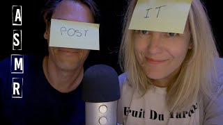 ASMR FR 🆚 ASMR en couple  On joue au jeu du postit  et cest drôle [upl. by Gualterio]