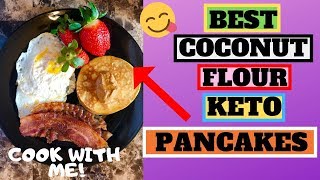 Coconut Flour Keto Pancakes Dairy Free I Lazy Keto Breakfast 😋 [upl. by Farhi773]