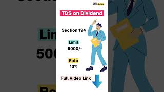 TDS on Dividend Income  Tax on Dividend of shares  Section 194 TDS on Dividend of shares  shorts [upl. by Seymour]