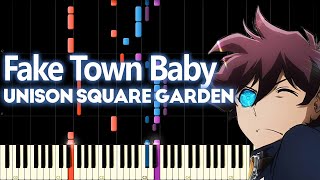 UNISON SQUARE GARDEN  Fake Town Baby FULL  PIANO MIDI [upl. by Akemit]