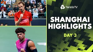 Medvedev Faces Seyboth Wild Ruud Tsitsipas amp Nishikori Play  Shanghai 2024 Highlights Day 3 [upl. by Auvil]