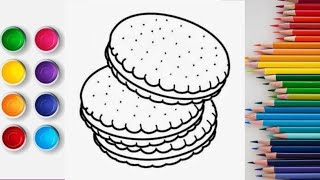 Cookies 🍪🍪 Drawing for kids and childrenshow to draw cookies [upl. by Ennoved]