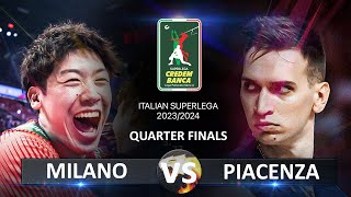 Quarter Finals of Italian Volleyball SuperLega 20232024  Milano vs Piacenza [upl. by Wylde]