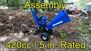 Powerhorse 420cc 5 in Wood Chipper Assembly and First Use [upl. by Cath]