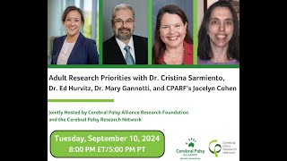 MyCP Webinar Priorities in Adult Cerebral Palsy Research [upl. by Asilenna21]