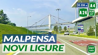 Percorso MultiStradale  Aeroporto Milano MALPENSA  NOVI LIGURE  SS 336 dir  A4  A26  A26A7 [upl. by Jadd]