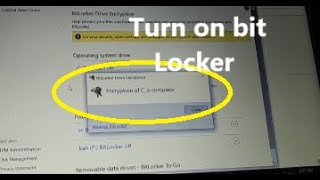 how to turn on bit locker for windows 11 10 system disk C drive [upl. by Malia]