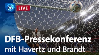 FußballWM 2022 in Katar DFBPressekonferenz mit Kai Havertz und Julian Brandt [upl. by Neelcaj]