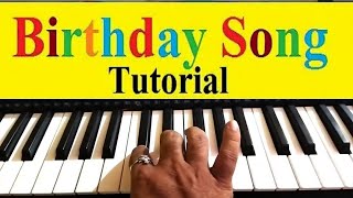 Happy Birthday Easy Piano Tutorial  Happy Birthday To You On Piano  Bhajan Notes [upl. by Vod]