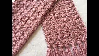 Crochet Scarf Fast and Easy  One Row Repeat [upl. by Ynatterb]